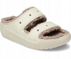 Klapki Dla Dorosłych Crocs Classic Cozzy Sandal. Brązowe klapki męskie Crocs, bez wzorów, z materiału, bez zapięcia. Za 202.99 zł.