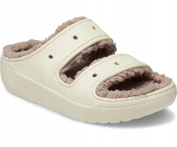 Klapki Dla Dorosłych Crocs Classic Cozzy Sandal. Brązowe klapki męskie Crocs, bez wzorów, z materiału, bez zapięcia. Za 202.99 zł.