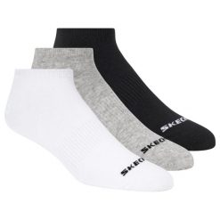 Skarpetki sportowe dla dorosłych 3pk Unisex Non Terry No Show. Białe skarpety męskie Skechers, bez wzorów, z bawełny. Za 39.99 zł.