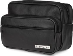 Beltimore Czarna skórzana saszetka męska duża dwukomorowa do ręki Beltimore G58. Czarne saszetki i nerki męskie Beltimore, do ręki, duże. Za 109.99 zł.