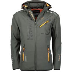 Męska codzienna kurtka softshell GEOGRAPHICAL NORWAY ROYAUTE DGREY - ORANGE DB…. Brązowe kurtki sportowe męskie Geographical Norway, m, bez wzorów, z materiału, z kapturem. Za 249.00 zł.