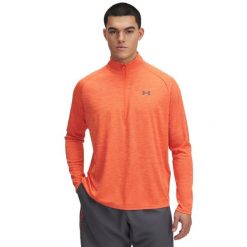 Koszulka męska Under Armour Tech Textured 1/2 Zip. Brązowe bluzy męskie Under Armour, m, bez wzorów, sportowe, bez ramiączek, bez kaptura. Za 129.99 zł.