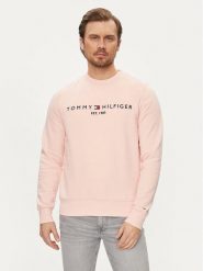 Tommy Hilfiger Bluza Logo MW0MW11596 Różowy Regular Fit. Czerwone bluzy męskie Tommy Hilfiger, m, bez wzorów, z bawełny, bez ramiączek, bez kaptura. Za 359.99 zł.