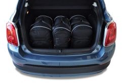 Torby Do Bagażnika Fiat 500X Mhev 2022-2024 3Szt Kjust. Czarne torby podróżne damskie KJUST, bez wzorów, z kauczuku. Za 944.00 zł.