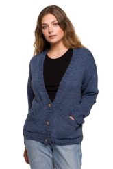 Krótki Rozpinany Kardigan z Kieszeniami - Niebieski. Niebieskie kardigany damskie MOE, l, bez wzorów, z materiału, bez kołnierzyka. Za 238.90 zł.