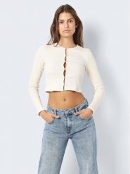 Noisy May Bluzka Cortina 27028966 Biały Slim Fit. Białe bluzki damskie Noisy May, l, bez wzorów, z bawełny, bez kołnierzyka, bez ramiączek. W wyprzedaży za 79.99 zł.