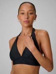 Góra od bikini damska 4F 4FWSS26UBKTF088. Czarne stroje kąpielowe damskie 4F, s, bez wzorów, z elastanu. Za 69.99 zł.