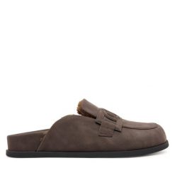 Klapki TWINSET. Brązowe klapki damskie Twinset, bez wzorów, bez obcasa, bez zapięcia. Za 729.99 zł.