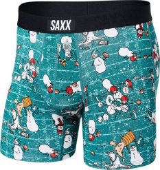 SAXX Bokserki męskie szybkoschnące SAXX VIBE Boxer Brief bałwany - zielony S. Zielone bokserki męskie Saxx, bez wzorów. Za 103.99 zł.