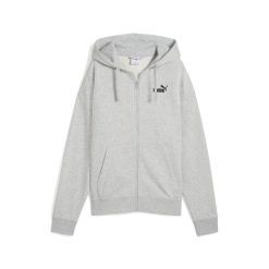 Damska rozpinana bluza z kapturem i małym logo ESS Comfort PUMA. Czarne bluzy damskie Puma, l, bez wzorów, z dzianiny, eleganckie, bez ramiączek, z kapturem. Za 220.94 zł.