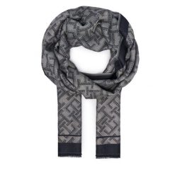 Szal Tommy Hilfiger. Niebieskie szaliki damskie Tommy Hilfiger, bez wzorów. Za 289.99 zł.