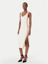 Elisabetta Franchi Sukienka dzianinowa AM-03S-61E2 Beżowy Regular Fit. Brązowe sukienki damskie Elisabetta Franchi, s, bez wzorów, z dzianiny, bez kołnierzyka, bez ramiączek. Za 1,579.00 zł.