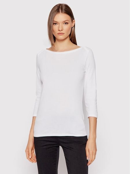 United Colors Of Benetton Bluzka 3GA2E16A1 Biały Regular Fit. Białe bluzki damskie United Colors Of Benetton, l, bez wzorów, z bawełny, bez kołnierzyka, bez ramiączek. Za 89.99 zł.