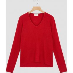 Sweter w kolorze czerwonym. Czerwone swetry nierozpinane damskie Rodier, bez wzorów, z wełny, klasyczne, bez kołnierzyka, bez ramiączek. W wyprzedaży za 172.95 zł.