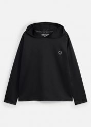 Bluza z kapturem oversize, szybkoschnąca. Czarne bluzy damskie bonprix, bez wzorów, bez ramiączek, z kapturem. Za 94.99 zł.
