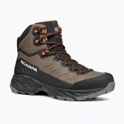 Buty trekkingowe męskie SCARPA Rush TRK LT GTX. Brązowe buty zimowe męskie Scarpa, bez wzorów, bez obcasa, bez zapięcia. Za 799.99 zł.
