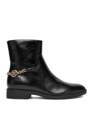 Nine West Botki CEO-RASHA-01 Czarny. Czarne botki damskie Nine West, bez wzorów, z materiału, bez obcasa, na płaskiej podeszwie, bez zapięcia. Za 279.99 zł.