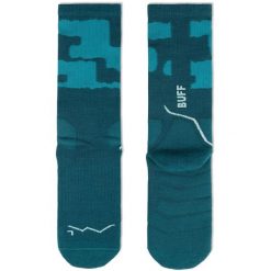 Skarpetki Buff MERINO MW CREW SOCKS MWC2 TEAL. Niebieskie skarpety męskie Buff, bez wzorów, z elastanu. Za 139.90 zł.