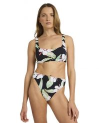 Stanik bikini typu bralette dla Kobiety PRINTED ESSENTIALS Czarny. Czarne stroje kąpielowe damskie Roxy, xl, bez wzorów, z elastanu. Za 169.99 zł.