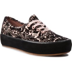 Tenisówki VANS - Authentic Platfor VN0A3AV8U6O1 (Sidewall Wrap) Suede/Ros. Czarne trampki i tenisówki damskie Vans, bez wzorów, z gumy, bez zapięcia. W wyprzedaży za 249.00 zł.