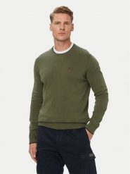 Aeronautica Militare Sweter 262MA1631UL00506 Khaki Regular Fit. Brązowe swetry męskie Aeronautica Militare, m, bez wzorów, z bawełny, bez kołnierzyka, bez ramiączek. Za 514.99 zł.