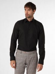 Finshley & Harding Koszula łatwa w prasowaniu z bardzo długim rękawem Mężczyźni Slim Fit Bawełna czarny kołnierzyk kent, 43. Czarne koszule męskie Finshley & Harding, m, bez wzorów, z bawełny, eleganckie, bez kołnierzyka, bez ramiączek. Za 179.95 zł.