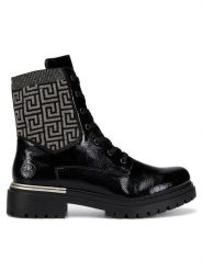 Rieker Botki 72607-00 Czarny. Czarne botki damskie Rieker, bez wzorów, ze skóry, bez obcasa, na płaskiej podeszwie, bez zapięcia. Za 389.99 zł.
