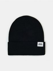 Czapka beanie z naszywką - czarny. Czarne czapki damskie Sinsay, z aplikacjami. Za 9.99 zł.