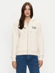 Tommy Hilfiger Bluza WW0WW43572 Écru Regular Fit. Bluzy damskie Tommy Hilfiger, xs, bez wzorów, z bawełny, bez ramiączek, bez kaptura. Za 369.99 zł.