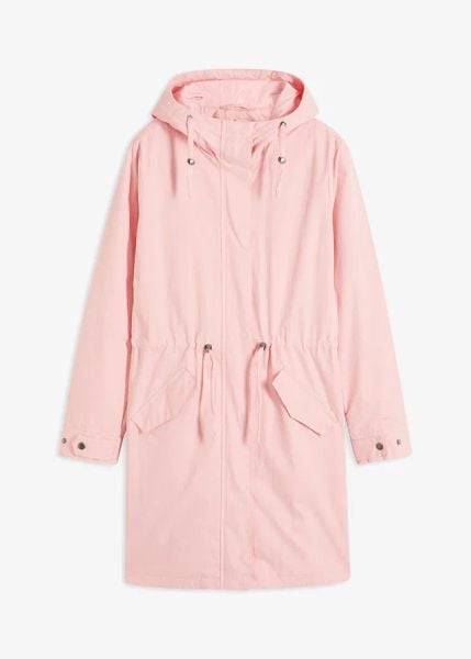 Długa parka z kapturem. Brązowe parki damskie bonprix, bez wzorów, z kapturem. Za 239.99 zł.