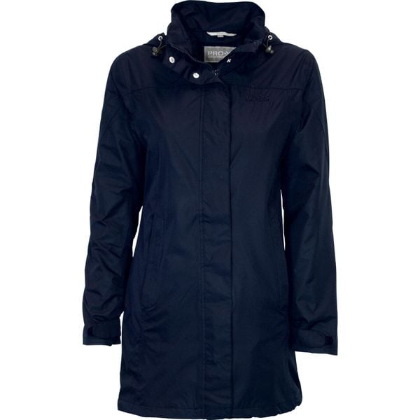 Płaszcz damski Pro-X Elements Jenna. Niebieskie płaszcze damskie PRO-X ELEMENTS, bez wzorów, z materiału, bez kołnierzyka, bez kaptura. Za 411.50 zł.