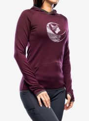 Bluza z kapturem damska Sensor Merino Up Fleece Hooded. Czerwone bluzy damskie Sensor, s, bez wzorów, z materiału, bez ramiączek, z kapturem. Za 510.39 zł.