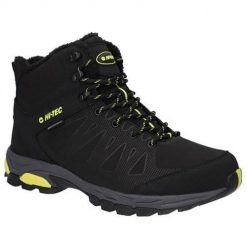 Buty trekkingowe męskie Hi-Tec Raven Insulated Wp. Czarne buty zimowe męskie Hi-tec, bez wzorów, z materiału, bez obcasa, bez zapięcia. Za 469.99 zł.