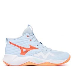 Buty halowe Mizuno. Niebieskie obuwie sportowe damskie Mizuno, bez wzorów, bez zapięcia, mizuno wave. Za 489.99 zł.