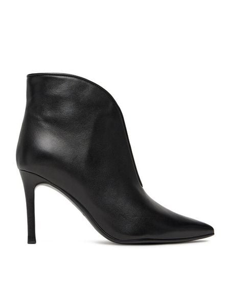 Eva Minge Botki EO-DREW-GLC9343-4.5-880-4 Czarny. Czarne botki damskie Eva Minge, bez wzorów, ze skóry, bez obcasa, na szpilce, bez zapięcia. Za 449.99 zł.