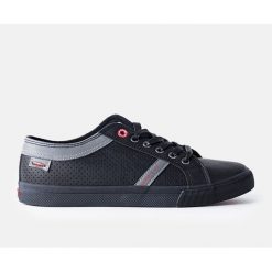 Czarne męskie trampki Cross Jeans. Czarne trampki męskie bez wzorów, z gumy, eleganckie, bez zapięcia. Za 139.02 zł.