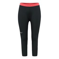 Legginsy damskie Salewa CRISTALLO WARM 3/4 00-00000282100911. Czarne legginsy damskie Salewa, bez wzorów, z materiału. Za 375.32 zł.