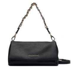 Torebka Valentino. Czarne listonoszki damskie Valentino, bez wzorów, ze lnu, bez dodatków. Za 749.99 zł.