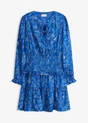 Sukienka mini ze strukturowanej krepy. Czerwone sukienki damskie bonprix, bez wzorów, eleganckie, bez kołnierzyka, bez ramiączek, mini. Za 54.99 zł.