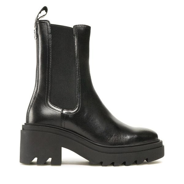 Botki GINO ROSSI. Czarne botki damskie Gino Rossi, bez wzorów, bez obcasa, na słupku, bez zapięcia. Za 239.99 zł.