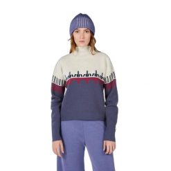 Sweter golf z wzorem dla kobiet Rossignol. Niebieskie swetry nierozpinane damskie Rossignol, na zimę, bez wzorów, bez kołnierzyka, bez ramiączek. Za 729.00 zł.