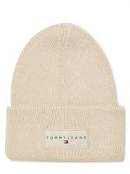 Tommy Jeans czapka z dzianiny Kobiety Bawełna beżowy, ONE SIZE. Brązowe czapki damskie Tommy Jeans, z aplikacjami, z bawełny, klasyczne. Za 129.95 zł.