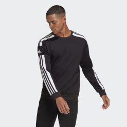 Bluza piłkarska męska adidas Squadra 21 Sweat Top. Białe bluzy męskie Adidas, m, bez wzorów, sportowe, bez ramiączek, bez kaptura. Za 158.08 zł.