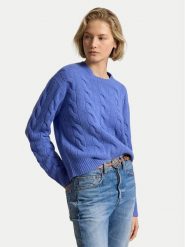 Polo Ralph Lauren Sweter 211A91216012 Niebieski Straight Fit. Niebieskie swetry nierozpinane damskie Polo Ralph Lauren, xxl, bez wzorów, z wełny, bez kołnierzyka, bez ramiączek. Za 1,199.00 zł.
