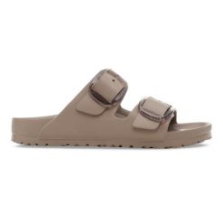 BIRKENSTOCK Arizona Big Buckle EVA Gray Taupe Klapki damskie. Brązowe klapki damskie Birkenstock, na lato, bez wzorów, z materiału, eleganckie, bez obcasa, bez zapięcia. Za 229.99 zł.