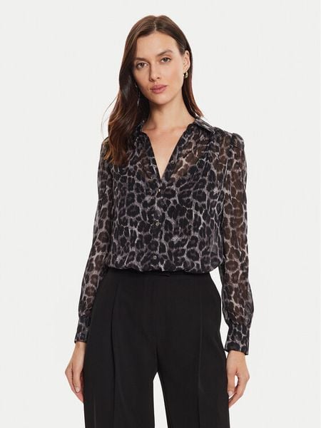 Morgan Koszula 242-CLEONI Brązowy Regular Fit. Brązowe koszule damskie Morgan, bez wzorów, z syntetyku, bez kołnierzyka, bez ramiączek. Za 284.99 zł.