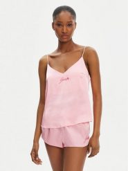 Juicy Couture Koszulka piżamowa JCLCT125511 Różowy Regular Fit. Czerwone koszule nocne damskie Juicy Couture, bez wzorów, z syntetyku, bez ramiączek. Za 89.99 zł.
