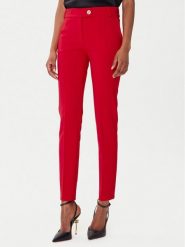 Rinascimento Chinosy CFC0126225003 Czerwony Slim Fit. Czerwone spodnie materiałowe damskie Rinascimento, bez wzorów, z syntetyku. Za 379.99 zł.