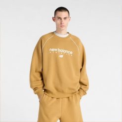 Bluza męska New Balance MT61U4JOABG – pomarańczowa. Brązowe bluzy sportowe męskie New Balance, m, bez wzorów, z bawełny, bez kaptura. Za 279.99 zł.