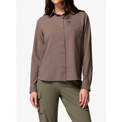 Koszula podróżnicza damska Columbia Silver Ridge Utility II LS Shirt. Brązowe koszule damskie Columbia, bez wzorów, sportowe, bez kołnierzyka, bez ramiączek. Za 330.69 zł.